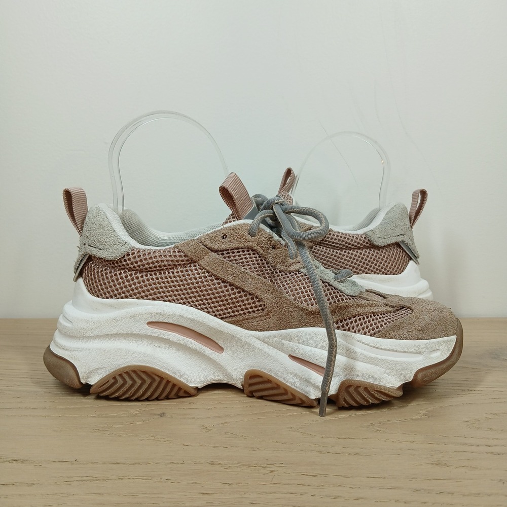 Steve Madden Possession-E Sneakers Womens 7 Blush Suede Mesh Chunky Dad Shoes - Picture 2 of 10
